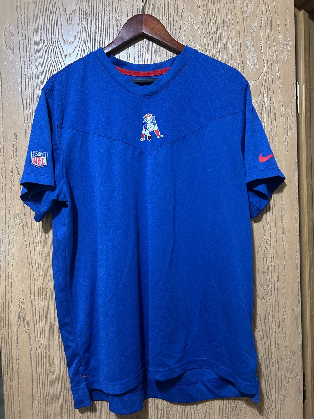 Nike Blue NFL Short-Sleeve V-Neck Shirt with Team Logo